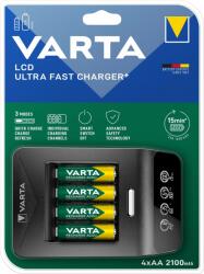 VARTA LCD Ultra Fast Charger+ Töltő + 4× AA 56706 2100 mAh + 12 V (57685101441)