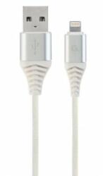 Gembird Lightning - USB-A adat- és töltőkábel 1m fehér-ezüst (CC-USB2B-AMLM-1M-BW2)