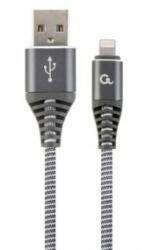 Gembird Lightning - USB-A adat- és töltőkábel 1m szürke-fehér (CC-USB2B-AMLM-1M-WB2)
