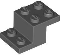 LEGO® 73562c85 - LEGO sötétszürke lépcsős kocka 3 x 2 x 1 1/3 méretű, az alján bütyök aljzattal (73562c85)