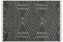 Beliani Fekete és fehér pamutszőnyeg 140 x 200 cm KHENIFRA