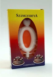  Számgyertya - 0 - Fehér - 4x7cm (5999537590960)