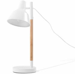 Beliani Fehér és világos fa fém asztali lámpa 53 cm ALDAN