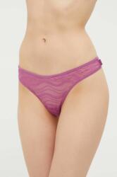 Calvin Klein Underwear tanga culoarea violet, transparent PPYX-BID1LG_44X