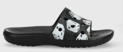 Crocs papuci Classic Dice Print Slide femei, culoarea negru, 208769 PPYX-KLD0WM_99X