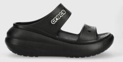 Crocs papuci Classic Crush Sandal femei, culoarea negru, cu platformă 207670 PPYX-KLD0UN_99X