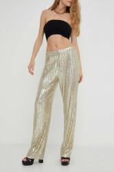 Answear Lab pantaloni femei, culoarea auriu, drept, high waist BMYX-SPD008_10Y