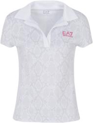EA7 Női póló EA7 Woman Jersey Polo Shirt - white python