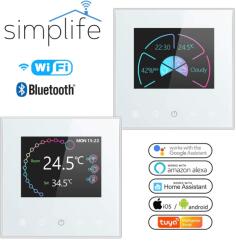 Simplife okos Wi-Fi termosztát - fehér - PST-2002-GCLW