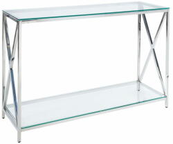 Beliani Ezüst üveg konzolasztal 40 x 120 cm AUDET