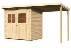 Karibu fából készült kerti ház KARIBU GLUCKSBURG 2 + egy menedéket 190 cm (83229) natur (LG3489)