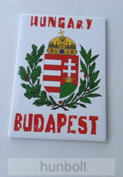 Budapest látványosságai hűtőmágnes 9x6, 5 cm - Koszorús címeres