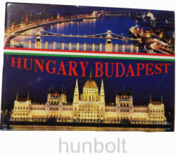  Budapest látványosságai hűtőmágnes 9x6, 5 cm - Parlament - Lánchíd, Dunával