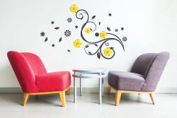4 Decor Sticker decorativ - Flori galbene Decoratiune camera copii