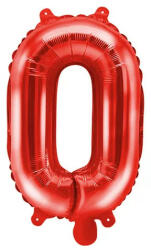 Partydeco Betű lufi 14" 35cm Piros fólia betű, O betű, csak levegővel tölthető (LUFI902447)