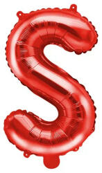 Partydeco Betű lufi 14" 35cm Piros fólia betű, S betű, csak levegővel tölthető (LUFI199302)