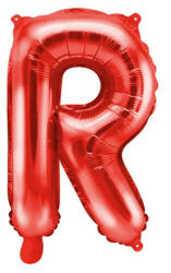 Partydeco Betű lufi 14" 35cm Piros fólia betű, R betű, csak levegővel tölthető (LUFI553879)