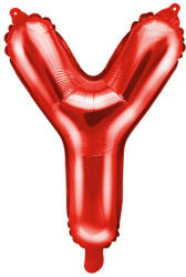 Partydeco Betű lufi 14" 35cm Piros fólia betű, Y betű, csak levegővel tölthető (LUFI622829)