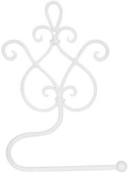 Clayre & Eef Suport hartie igienica de perete fier forjat alb Baroc 17 cm x 7 cm x 22 h (W40185W)