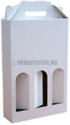 EUPACK Kft Pálinkás doboz - 3 ablakos - 24x7, 5x36, 5 cm Barna-Barna mikrohullám