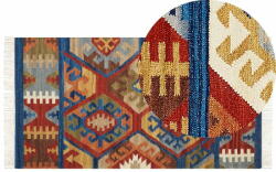 Beliani Színes kilim gyapjúszőnyeg 80 x 150 cm JRVESH