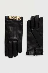 Moschino bőr kesztyű fekete, női - fekete S