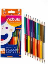 Nebulo Háromszögletű kétvégű színes ceruza 12 db (SZC-TR-12/24)