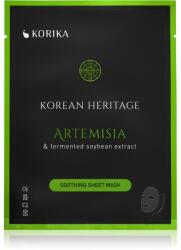  KORIKA Korean Heritage Artemisia & Fermented Soybean Extract Soothing Sheet Mask nyugtató hatású gézmaszk Artemisia & fermented soybean extract sheet mask