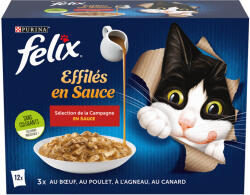 FELIX 12x85g Felix Fantastic Gravy Lover vidéki válogatás nedves macskatáp
