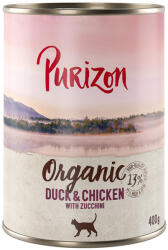 Purizon 12x400g Purizon Organic Kacsa, csirke & cukkini nedves macskatáp