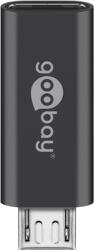 4miners Goobay Micro USB (apa) - USB Type-C (anya) OTG Adapter, Szürke (55553)