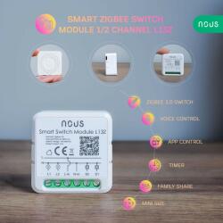 Nous Modul inteligent pentru automatizare dispozitive electrocasnice Nous L13Z Zigbee Smart Switch Module 1/2 canale, 16A, Tuya (L13Z)