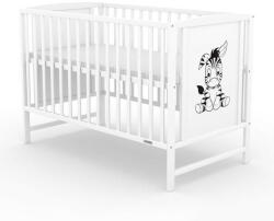 NEW BABY Gyerek kiságy New Baby BEA Zebra leengedhető oldalráccsal fehér