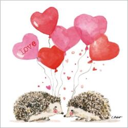 PPD Hedgehogs in Love papírszalvéta 33x33cm, 20db-os - szep-otthon