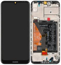 Huawei Y6s 2020 LCD Kijelző+Érintőüveg+Előlap Keret+Akkumulátor, Fekete (02353JJW) Service Pack