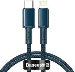 Baseus USB-C kábel Lightning Baseushoz, nagy sűrűségű fonott, 20 W, 5 A, PD, 1 m (kék)