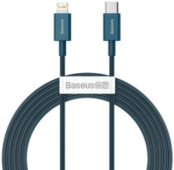 Baseus USB-C kábel a Lightning Baseus Superior sorozathoz, 20 W, PD, 2 m (kék) - mobilehome