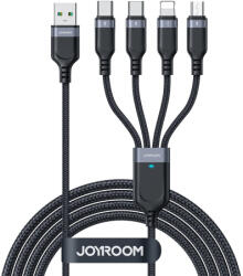 JOYROOM 4in1 kábel USB - 2x USB-C / Lightning / Micro USB 3.5A 1.2m, fekete