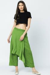 Shopika Pantaloni de vara din in, cu aplicatii pe fata si spate, verde olive Verde Talie unica
