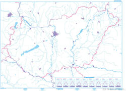 Stiefel Magyarország körvonalas iskolai földrajzi falitérképe, klíma diagramokkal (87717B-S)