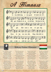 Stiefel Himnusz tabló faléccel - 70 x 100 cm, iskolai oktatótabló (121221A-S)