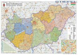 Stiefel Magyarország közigazgatása iskolai földrajzi fémléces falitérkép (8791777FLP)