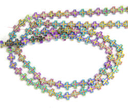  Hematit Multicolor Cruce Margele pietre Semipretioase pentru Bijuterii 8x8x3 mm - 15 Buc