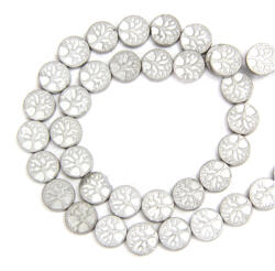  Hematit Argintiu Mat Pomul Vietii Margele pietre Semipretioase pentru Bijuterii 10x10x3 mm - 1 Buc