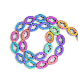 Hematit Multicolor Cruce Margele pietre Semipretioase pentru Bijuterii 13x9x3 mm - 10 Buc