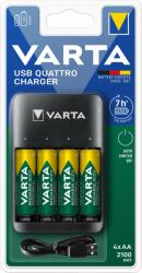 VARTA Quattro USB Charger Töltő + 4 AA 2100 mAh R2U (57652101451)