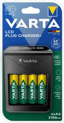 VARTA LCD Plug Charger+ Töltő + 4× AA 56706 2100 mAh (57687101441)