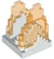 LEGO® 41685c1 - LEGO fehér lap 2 x 2 méretű, pixeles átlátszó narancs lángokkal (41685pb01c1)