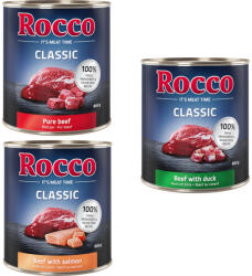 Rocco Rocco Pachet economic Classic 24 x 800 g - Mix exclusiv: Vită pură, și somon, rață