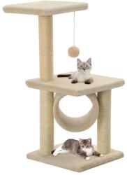 vidaXL Ansamblu pentru pisici, stâlpi cu funie de sisal, bej, 65 cm (170548)